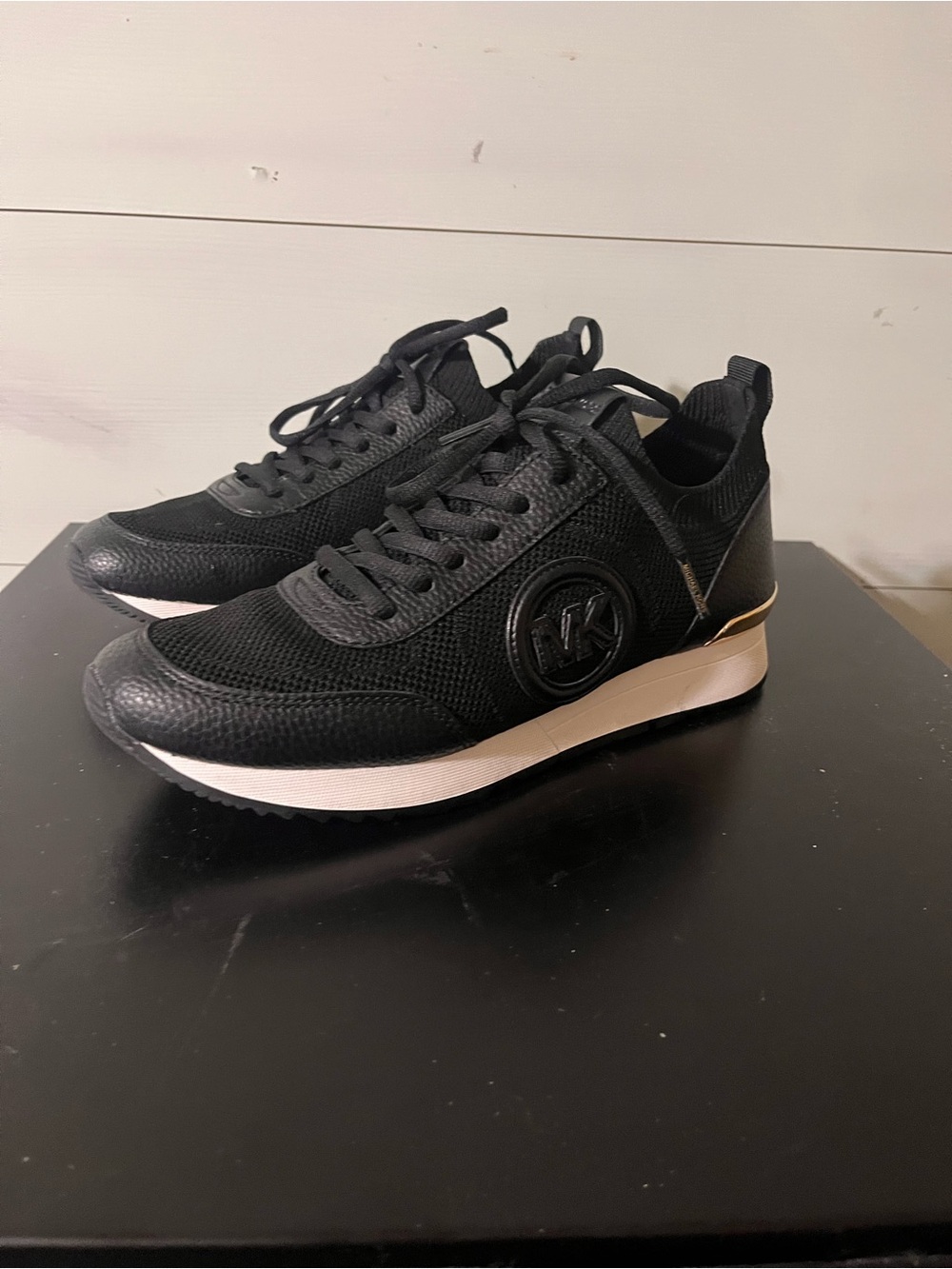 Michael Kors Black Women's Mesh & Leather Sneakers